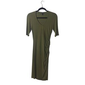Isabella Oliver Olive Green Ruched Maternity Dress Size 2